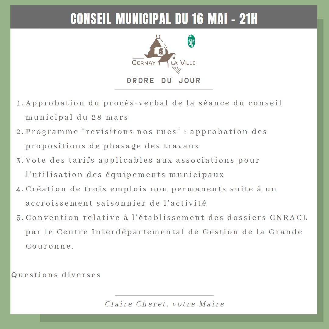 ODJ CM du 16 mai 2023