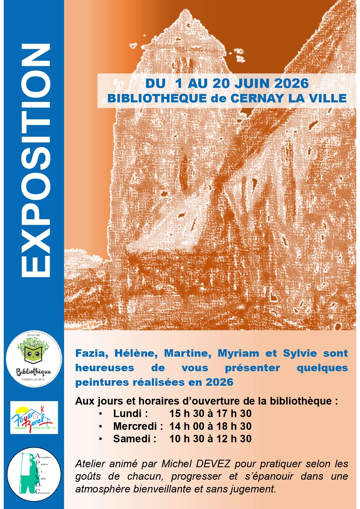 Exposition de peintures à la Bibliothèque de Cernay-la-Ville