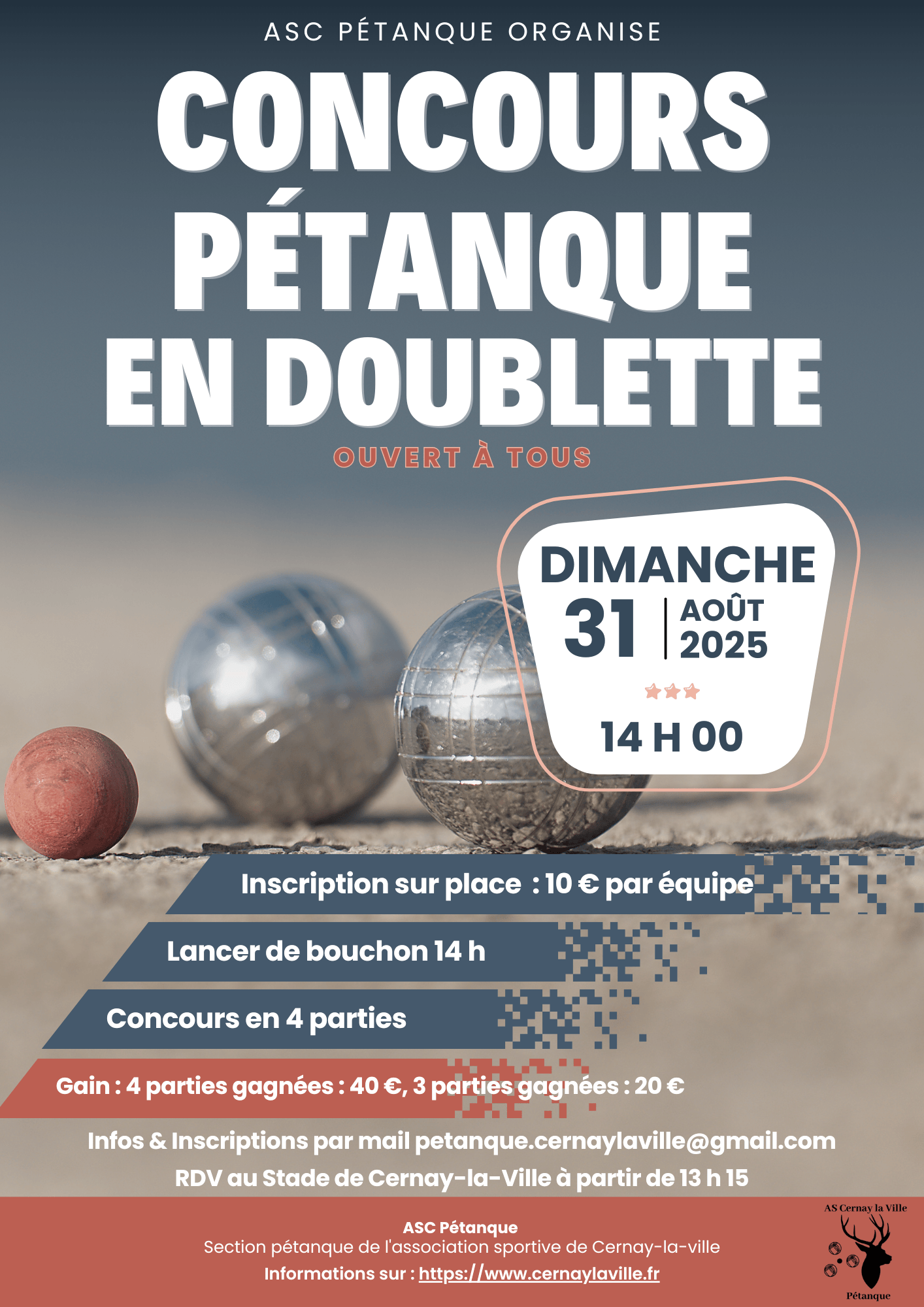   Concours de Pétanque Doublette : Ouvert à tous 