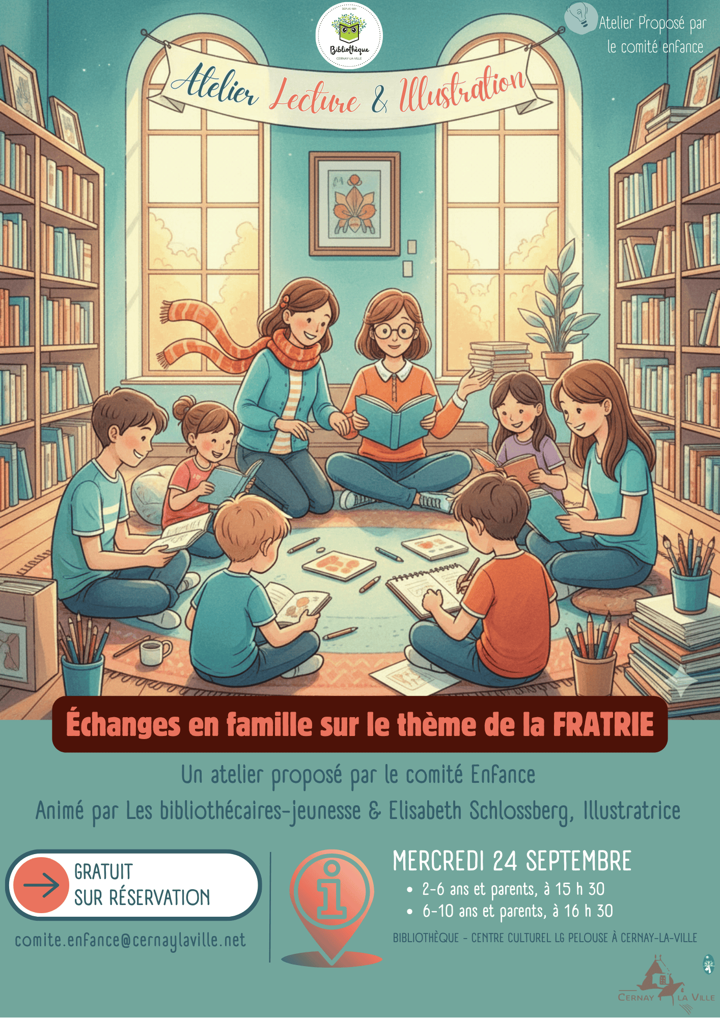 ATELIER LECTURE et ILLUSTRATION Echanges en famille sur le theme de la FRATRIE 24septembre2025