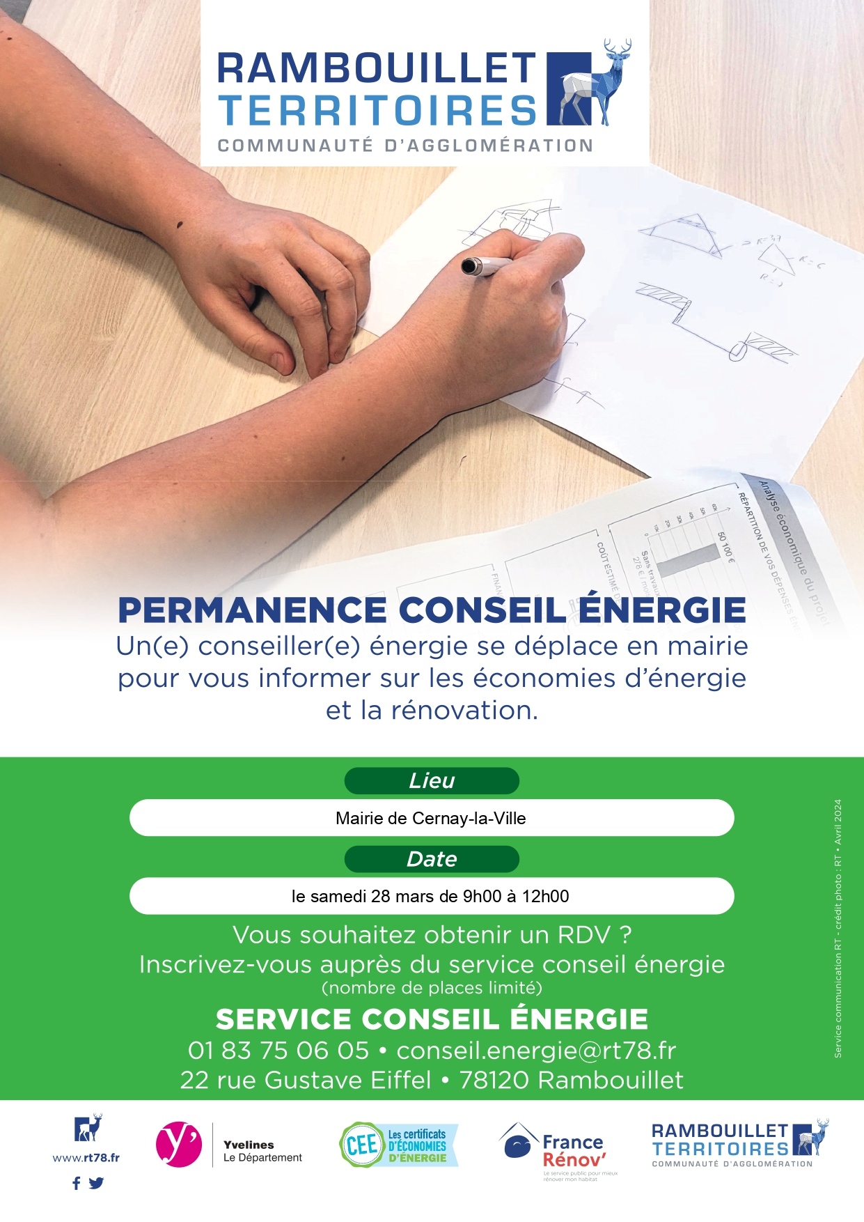 Samedi 28 mars : Permanence conseil énergie