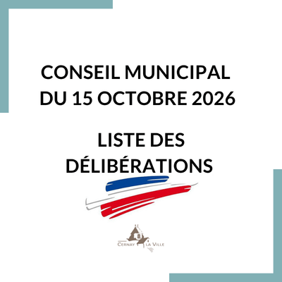 Liste des délibérations du 15 octobre 2026