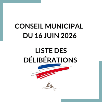 Liste des délibérations du 16 juin 2026