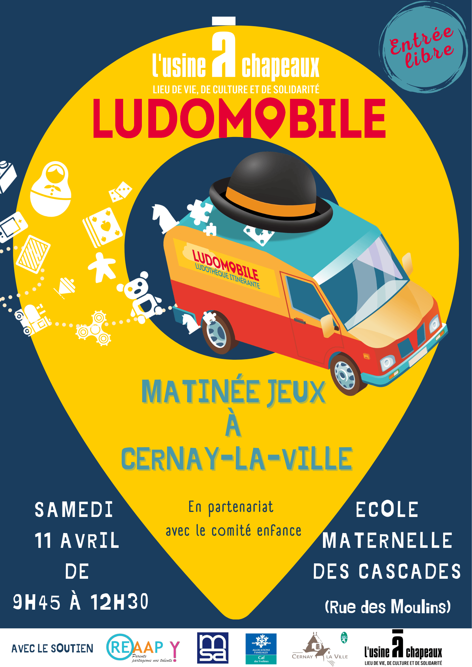 Samedi 11 avril : La Ludomobile fait son grand retour