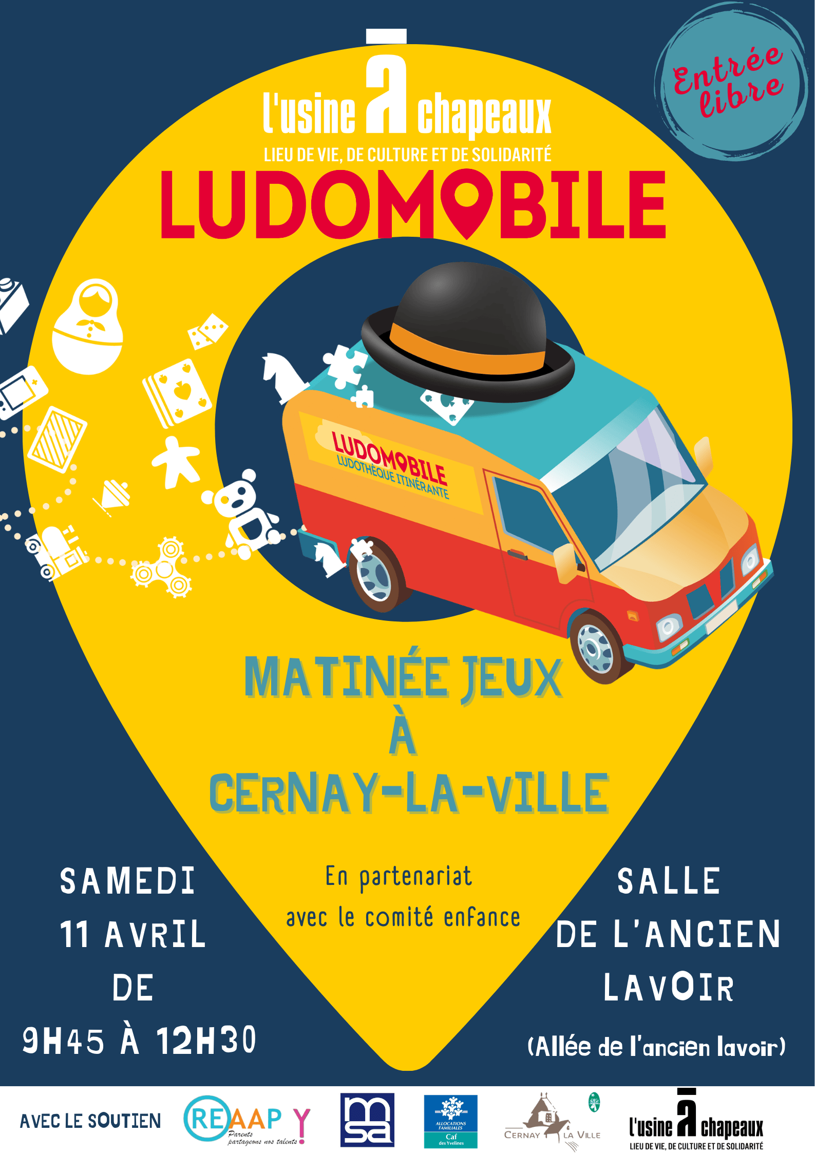 Samedi 11 avril : La Ludomobile fait son grand retour