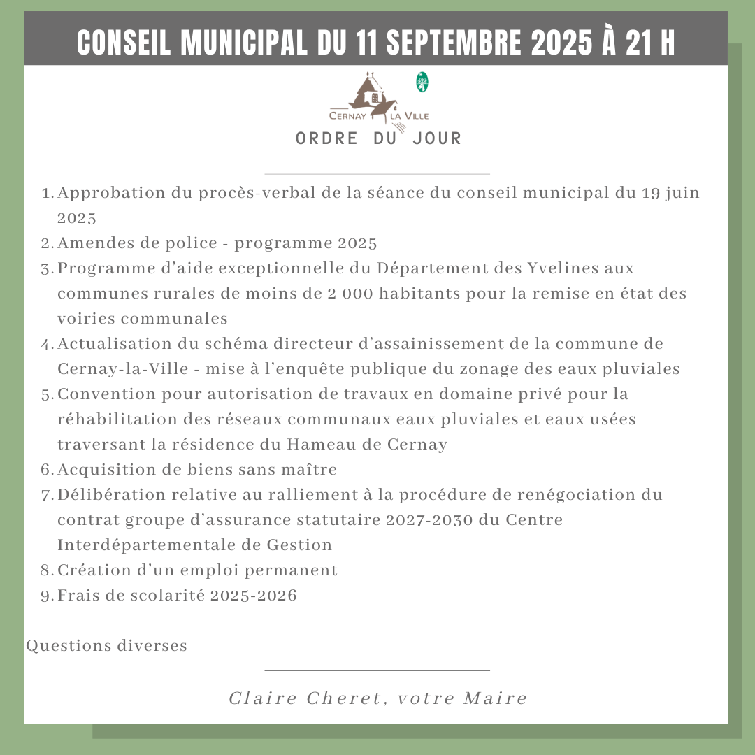 ODJ CONSEIL MUNICIPAL DU 11 septembre 2025