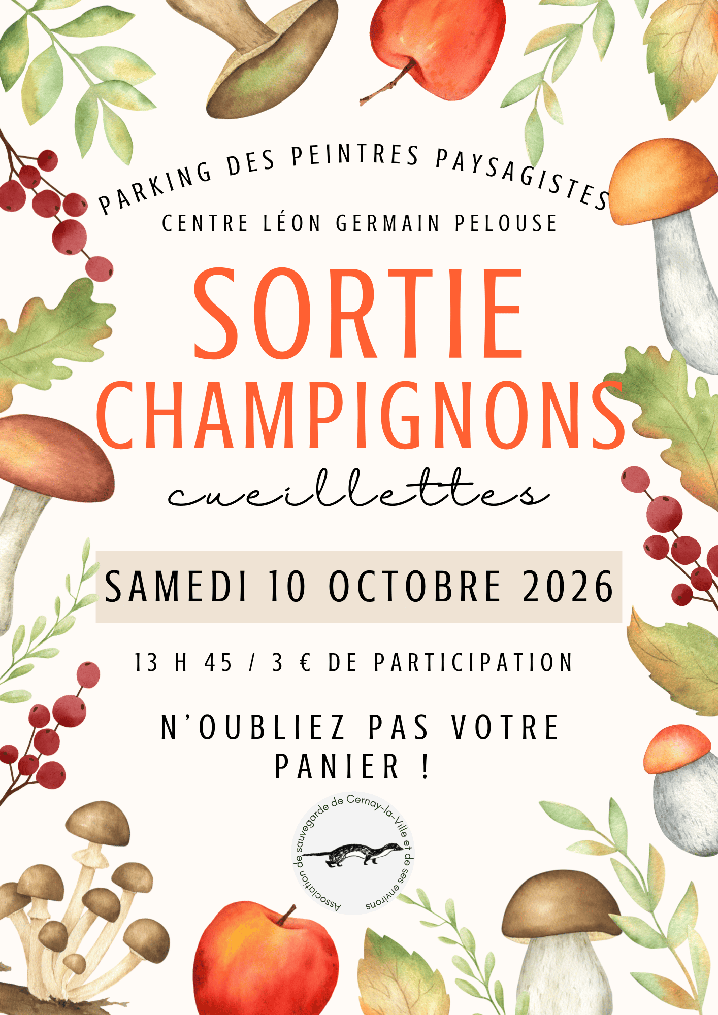 [A vos agendas] Sortie champignons 