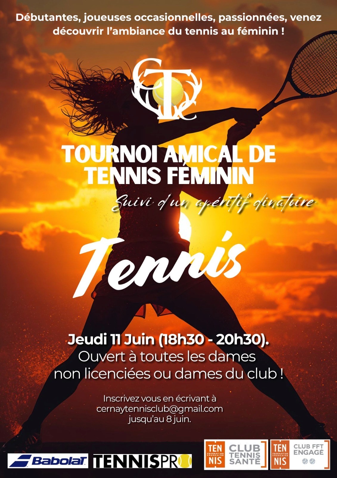  Le Cernay Tennis Club organise un tournoi amical féminin !