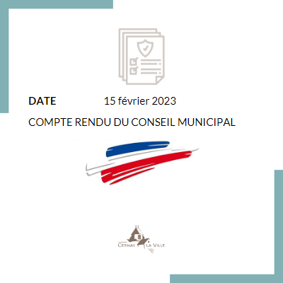 séance du conseil municipal du 15 février 2023
